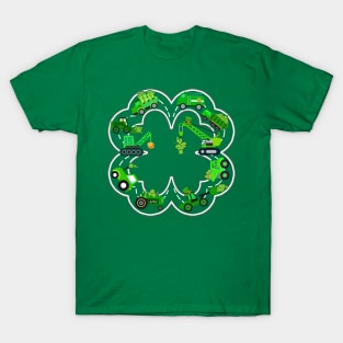 St Patricks Day Shamrock Truck Construction Boy Kids Toddler T-Shirt